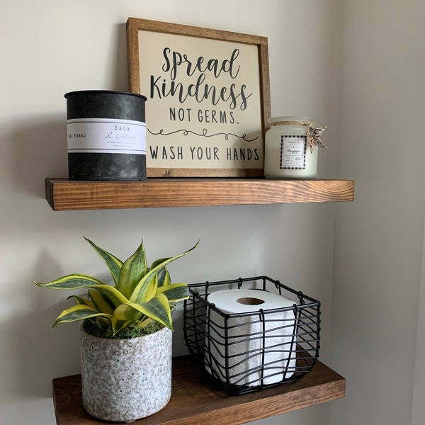 Spread Kindness Not Germs Wash Your Hands Farmhouse Sign, Funny ...