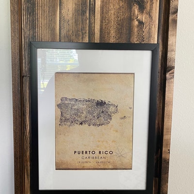 Puerto Rico Vintage Map Print Puerto Rico Map Puerto Rico Map Art Puerto Rico Road Map Poster ...