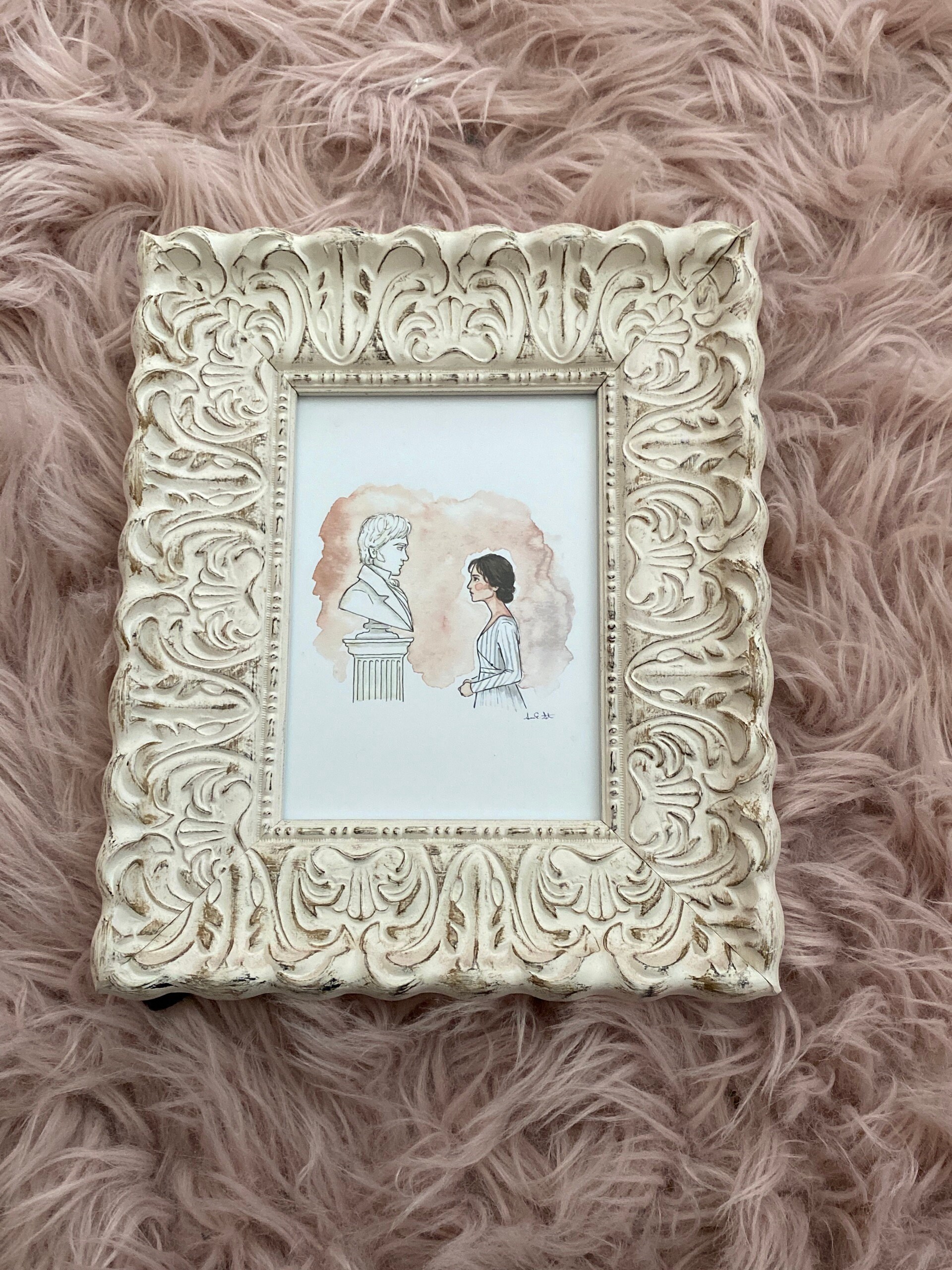 Pride & Prejudice Pemberley Print | Watercolor Illustration | 8x10&quot; 5x7&quot; Archival Art Print | Mr. Darcy Elizabeth Bennet