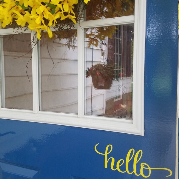 Hello Door Decal Front Door Greeting, Hello Sticker, Welcome to Our ...