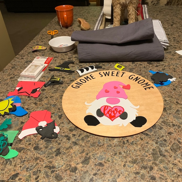 Standing Interchangeable Gnome File SVG, Glowforge Home Sign ...