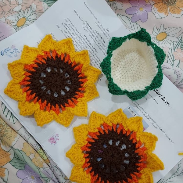 Crochet Flower Pot Pattern Crochet Sunflower Coasters Crochet for
