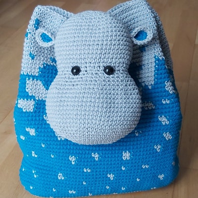 Crochet Pattern for Hippo Backpack. Cute and Practical - Etsy