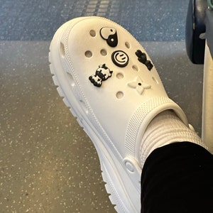 Trending Black and White Croc Compatible Shoe Charms for Crocs, Cow