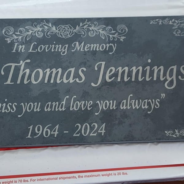 Memorial Stone Gray Slate for Mom Dad, Personalized in Loving Memory ...