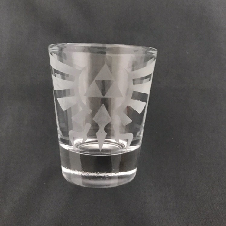 Legend of Zelda etched shot glass set of 3 fan art