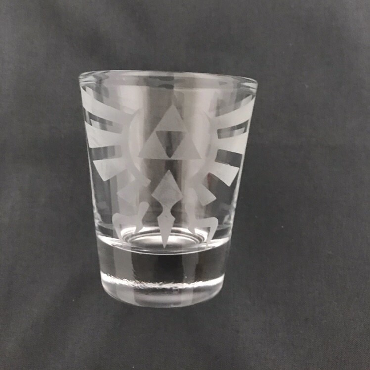 Legend of Zelda etched shot glass set of 3 fan art