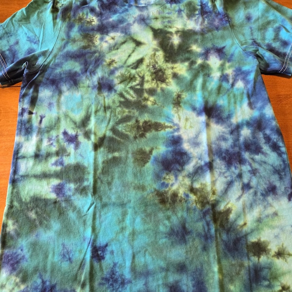 mens pink and blue tie dye shirt