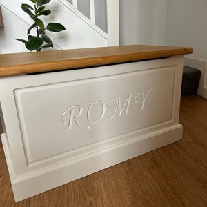 Handmade, Personalised Solid Wood Framed Toy Box With Soft Closing