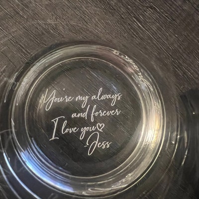 Custom Whiskey Glass With Premium Quality Side and Bottom Engraving for ...