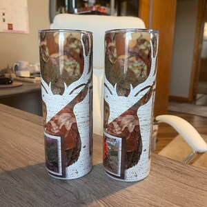 20 Oz Skinny Tumbler Camp Deer Camo and Wood Sublimation Design Digital ...