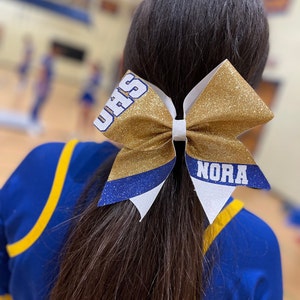 Navy Cheer Bow /full Glitter Cheer Bow / Custom Competition Cheer Bow ...