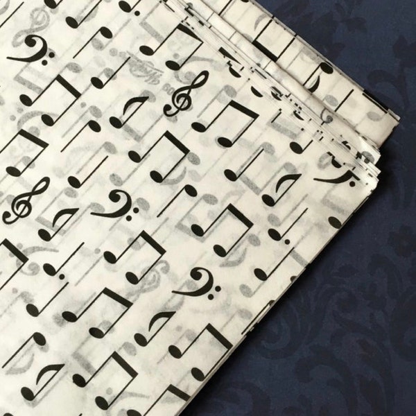 Music Notes Tissue Wrap - 15x20 or 20x30 Sheets Printed Gift Packaging ...