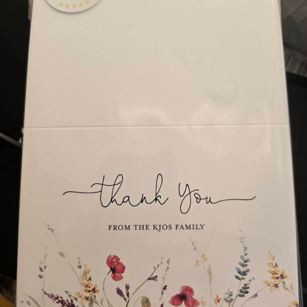 Watercolor Wildflower Thank You Cards - Set of 12 With Envelopes - 978 ...