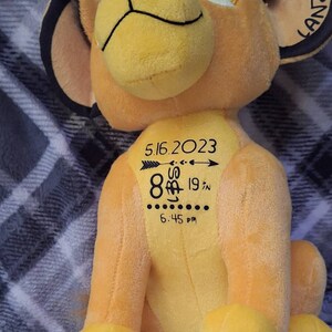 Personalized Disney Simba Plush, Birthday Gift, Birth Announcement ...