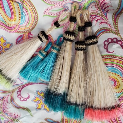 Dip Dye Horse Hair Tassels Bright Ombre Colors 4.25 - Etsy