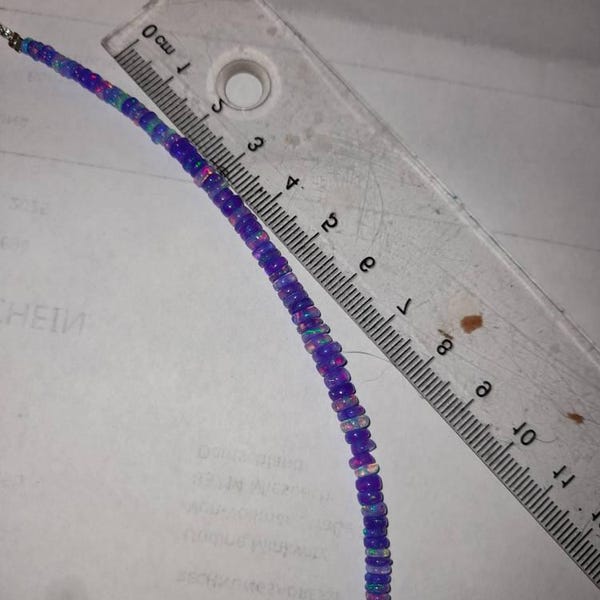 Natural Ethiopian Purple Fire Opal Smooth Rondelle Beads Bracelet 7 ...