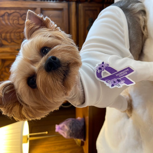 Ulcerative Colitis Sticker, Colitis Awareness Stickers, Floral Purple ...