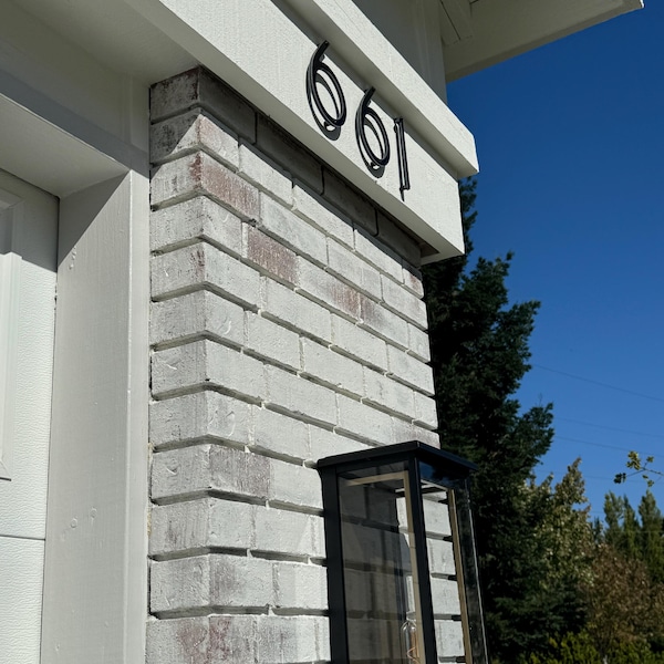 6 Inch THIN MODERN House Numbers and Letters in Black, White or Brushed ...