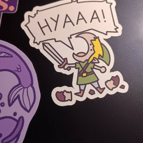HYAAA Link Zelda Vinyl Sticker - Waterproof AI FREE Human Made - Etsy