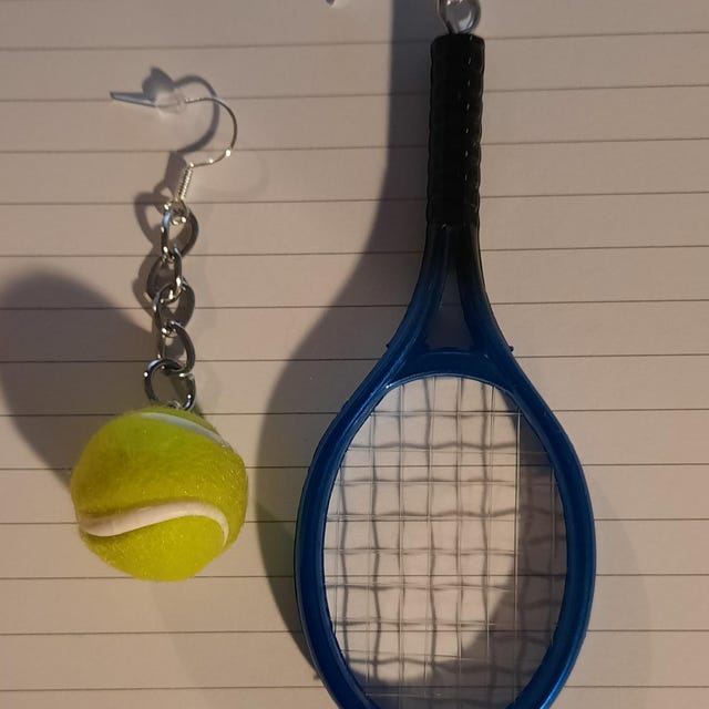 Orecchini Pendenti A Racchetta Da Tennis In Acciaio Inox - Gioielli Sportivi Per Appassionati, Regalo Originale - 5