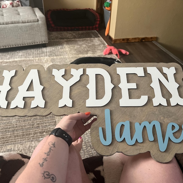 Nursery Name Sign | Western Nursery Decor | Boy Name Sign | Above Crib ...