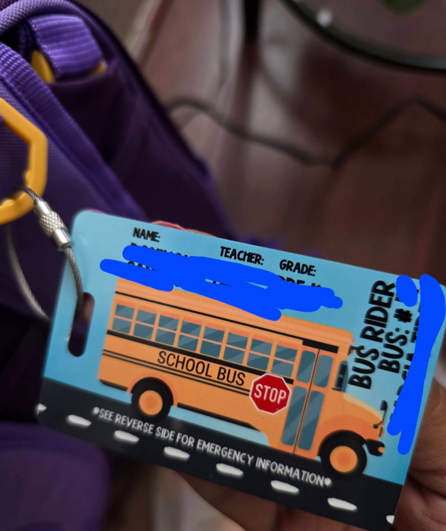 Personalized Backpack Tag, Back to School, Backpack Tags, Student Tag, Bus Rider, School Items, Emergency Tag, Emergency Contact Information