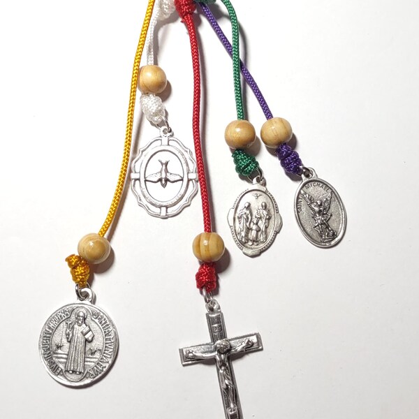 Holy family pray for us medals italy set of 4 charm pendant catholic