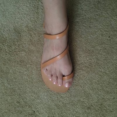 Sexiest Barefoot Leather Sandals, Lace up to Ring Handmade Sandals