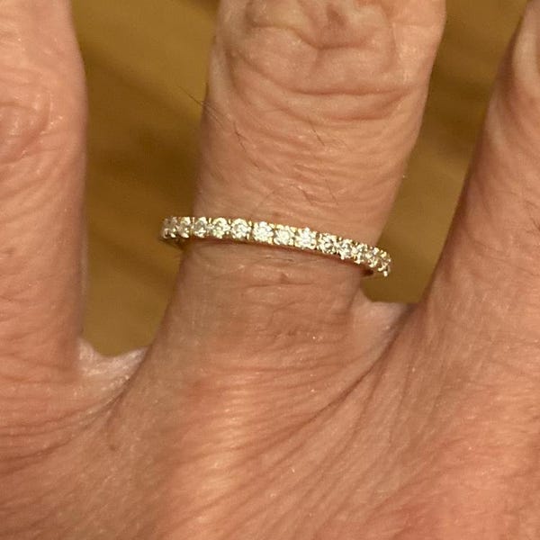 14K Solid Gold Moissanite Eternity Band Moissanite Statement Ring Full ...