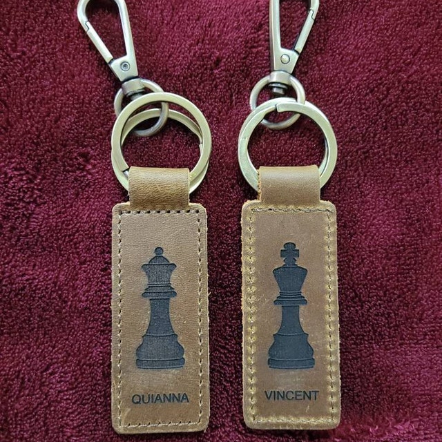 Chess Genuine Leather Keychain - Etsy