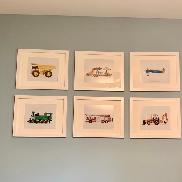 Car Carrier Print, Transportation Wall Art, Truck Print, Toddler Boy ...