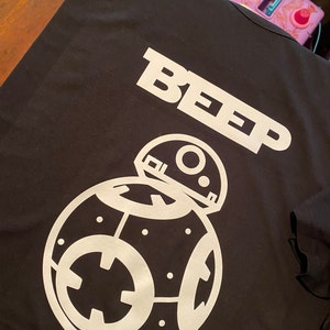 T-shirt Star Wars BB8 - Imprimé Silhouette Gris Vieilli - Taille L - Coton - Neuf Sans étiquette