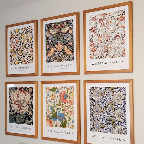 Set of 6 William Morris Prints, Art Nouveau Decor, Botanical Print ...