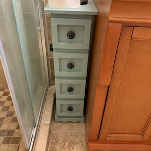 Bathroom Floor Storage Cabinet, Solid Wood Floor Cabinet, Farmhouse ...