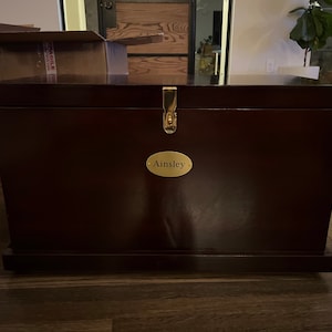 Classic Wood Tack Trunk With Horse Border and Brass Nameplate | Etsy