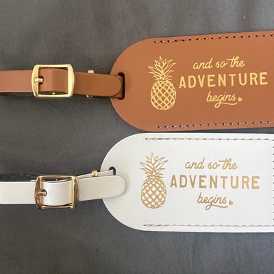 Luggage Tags Wedding Favors Hawaii Pineapple and so the Adventure ...