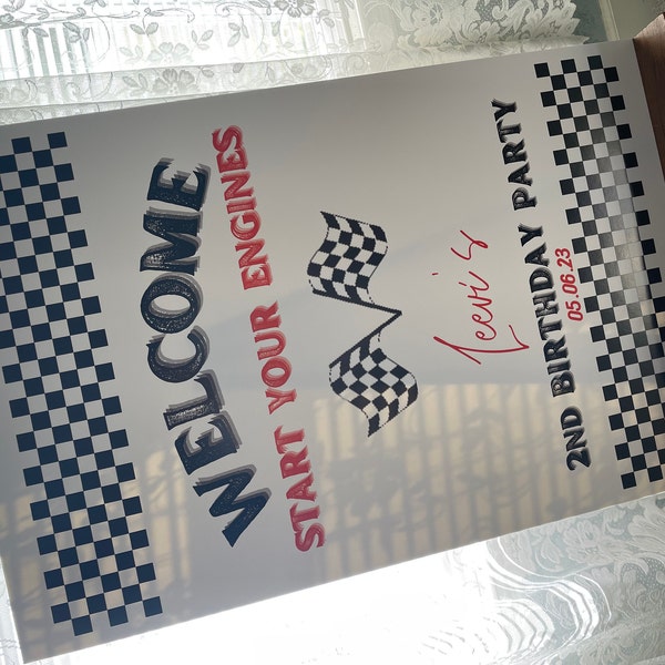 Editable Racecar Birthday Party Welcome Sign , Racing Birthday Party ...