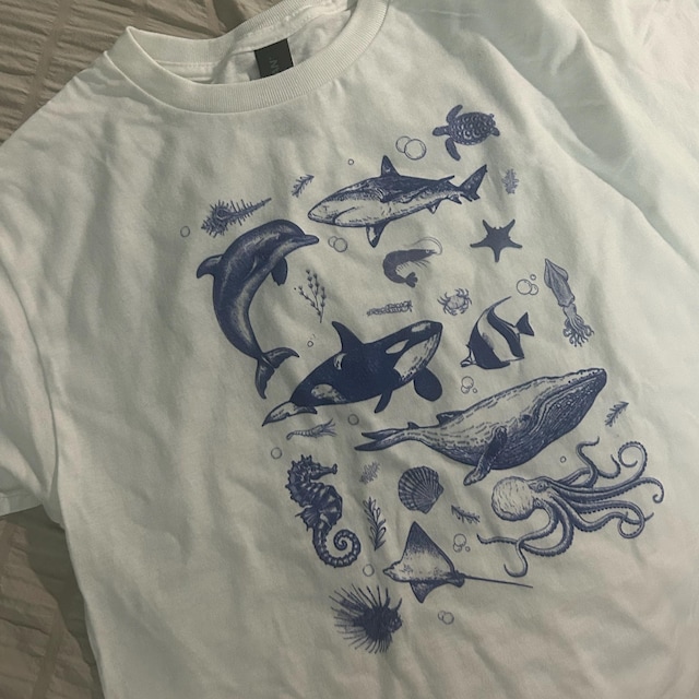 トップス heaven FISHES BABY TEE Marc Jacobs Heaven Black Fishes Baby T-Shirt Marc Jacobs Heaven
