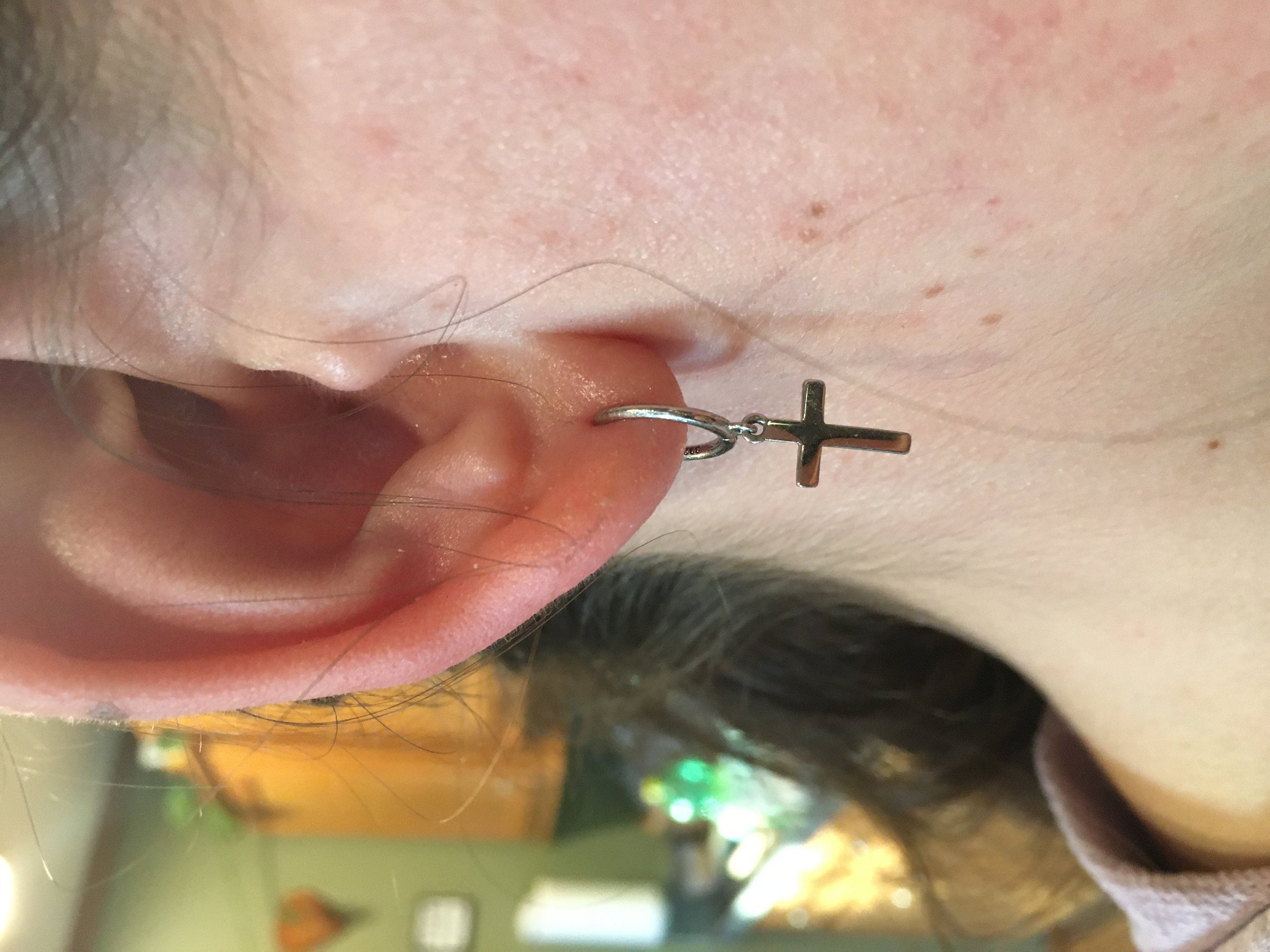 Dainty & Minimalist Cross Shaped Charm Huggie Hoop Earrings
