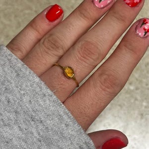 Customer photo from Cassidy, Dainty Raw Citrine Ring in Yellow Gold