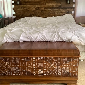 Mid Century Modern Cedar Chest MCM Bench Blanket Storage | Etsy