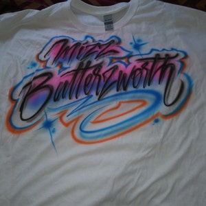 Airbrush T Shirt With Your Custom Name 