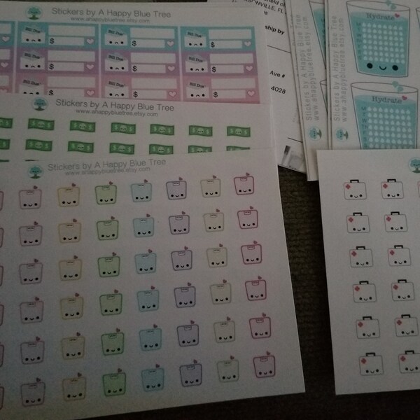 MINI Happy (or Sad) Scale Reminder Tracker Cute Kawaii Planner Stickers ...