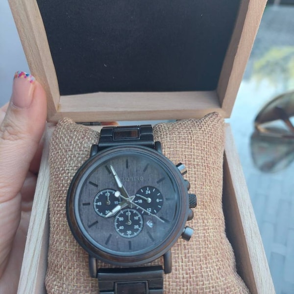 Wooden Men Watches Relogio Masculino Top Brand Luxury Stylish Chronograph Military Watch Great Gift for Man OEM