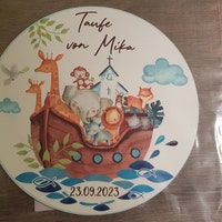 Tortenaufleger Taufe ARCHE NOAH Fondant Junge Kind | Kuchen Aufleger ...