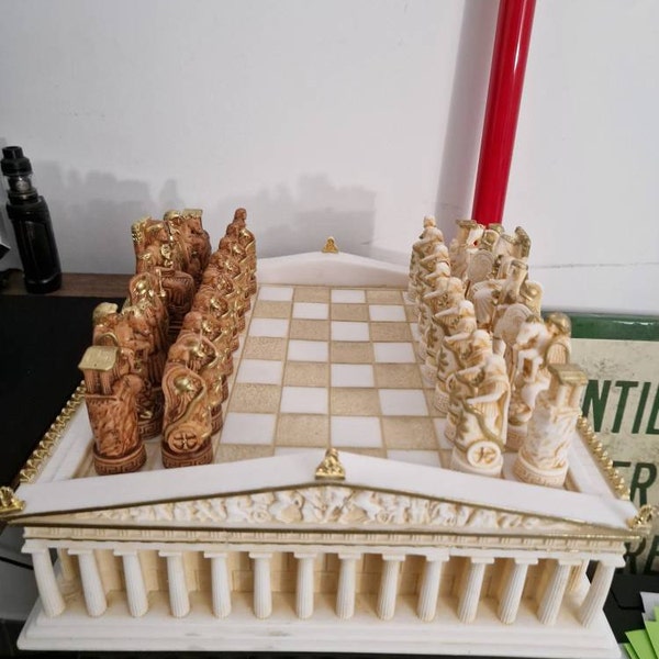 Chess Set, Acropolis, Parthenon Board, Greek Mythology Pieces, 3D Board ...