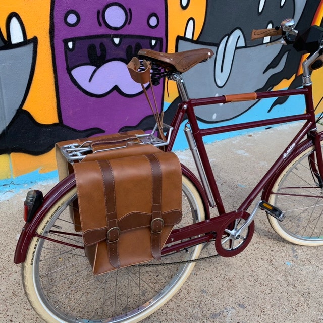 Real Leather//Vero Cuoio Bike Vintage Style Color: Honey 100/% Made in Italy Bicycle Handlebars Grips Straight