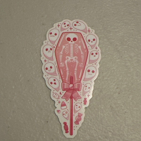 Pink Skeleton Lolly Sticker – Waterproof Vinyl, Spooky Ghosts - Etsy