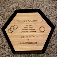 5 Years Wood Anniversary Gift Custom Wood Bamboo Tray 5th Anniversary ...